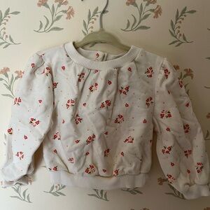 Emile et Ida Ditsy Red and white Floral Sweatshirt